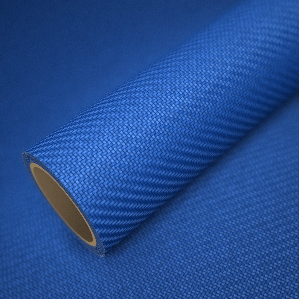 Rol 3D carbon blauw op een vel van dezelfde folie