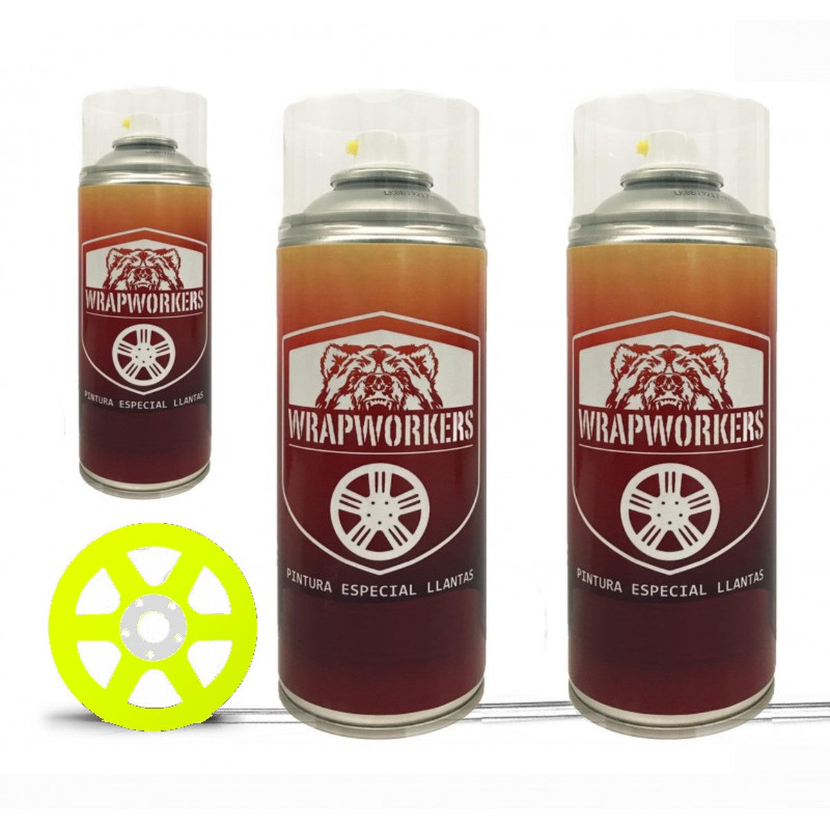 Velgenverf-kit in spuitbus · Fluor geel mat
