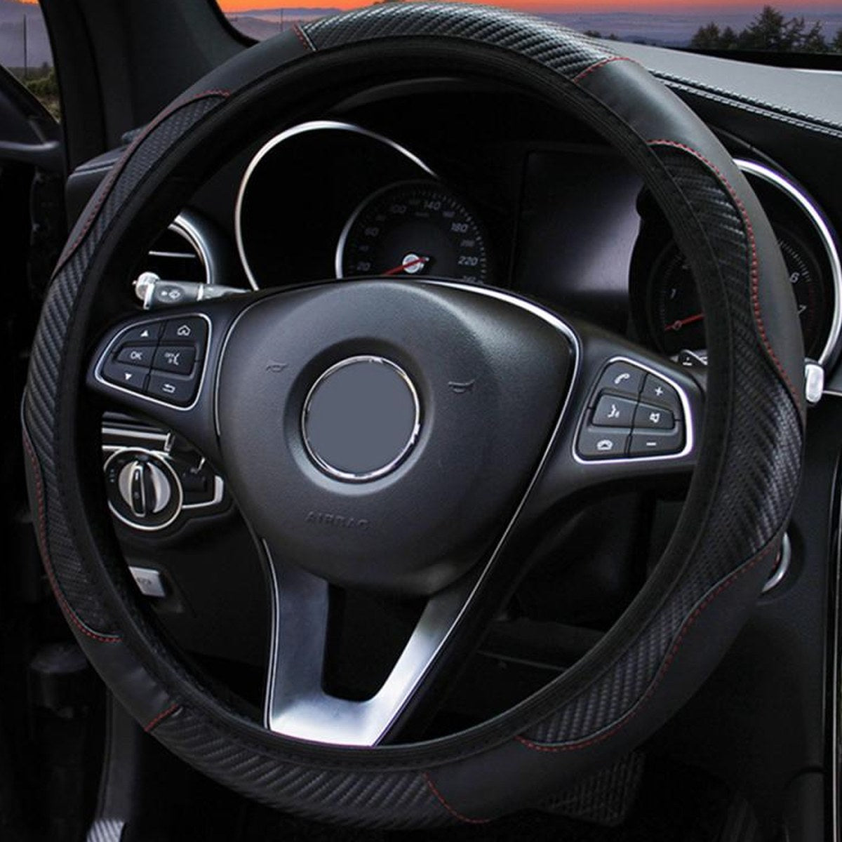 Stuurhoes in carbonlook, zwart
