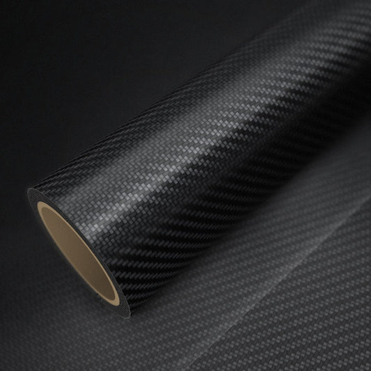 Rol carbon zwart glans op een vel van dezelfde folie