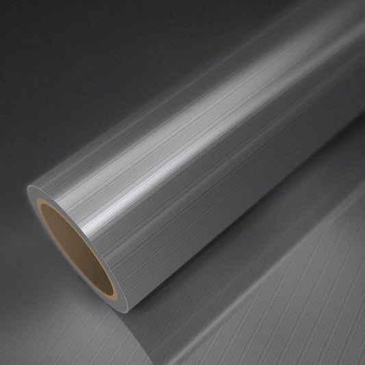 Rol geborsteld aluminium op een vel van dezelfde folie