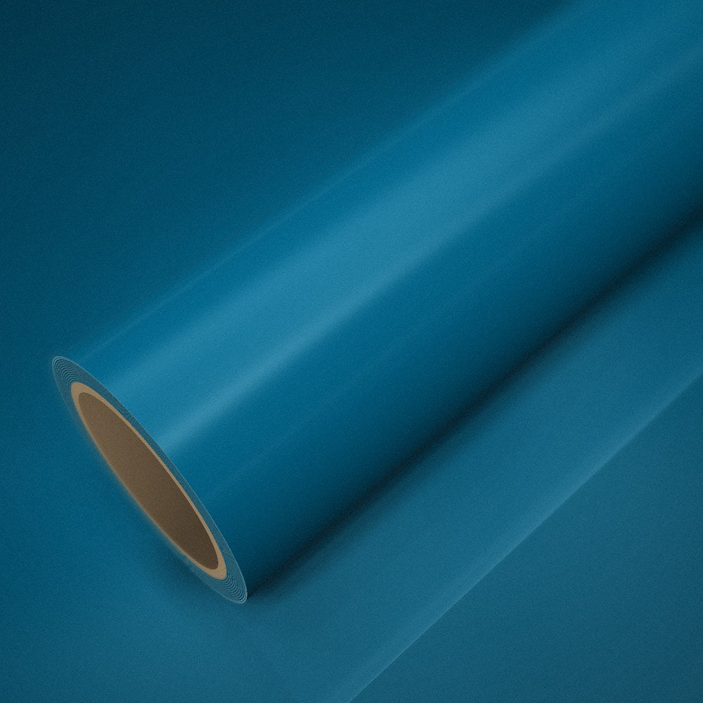Rol Miami blauw glans (Porsche-stijl) op een vel van dezelfde folie